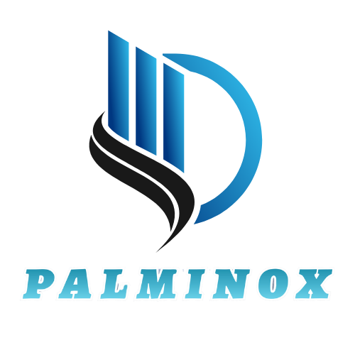 Logotipo de palminox paileria, mantenimiento, fabricacion de muebles de acero inoxidable y provedor de acero